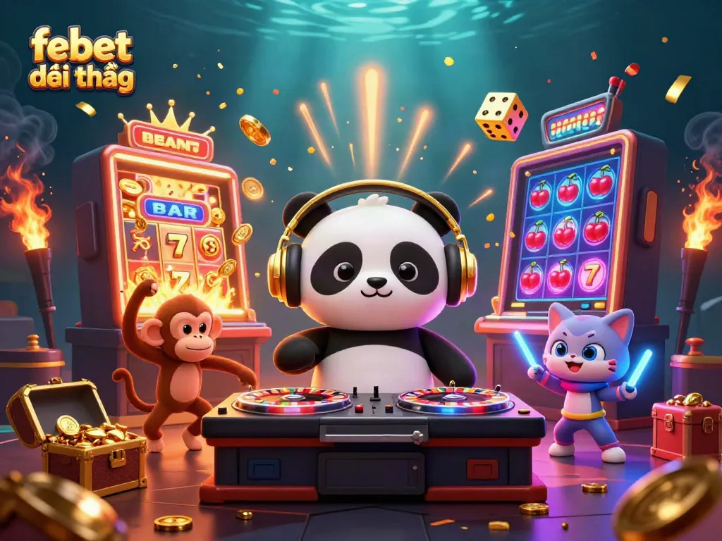 Experience winning excitement at febet đổi thưởng with vibrant characters in a dynamic casino scene.