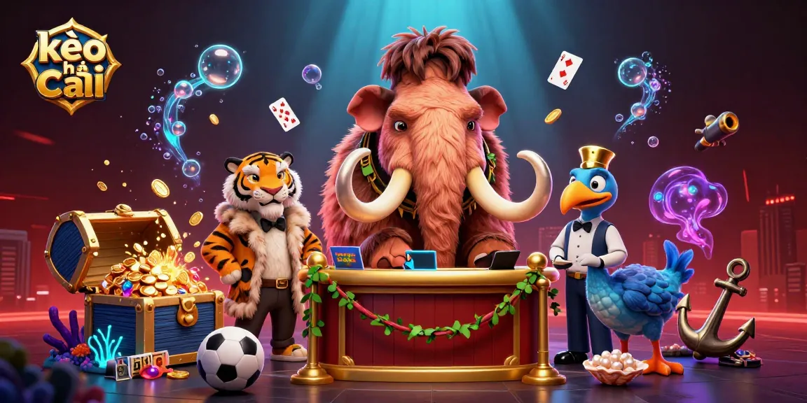 Engage with kèo nhà cái in this vibrant 3D scene showcasing sports betting excitement.